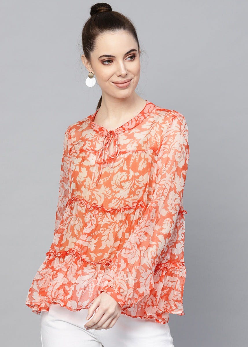 Get Frill Layered Full Sleeves Top At 760 LBB Shop