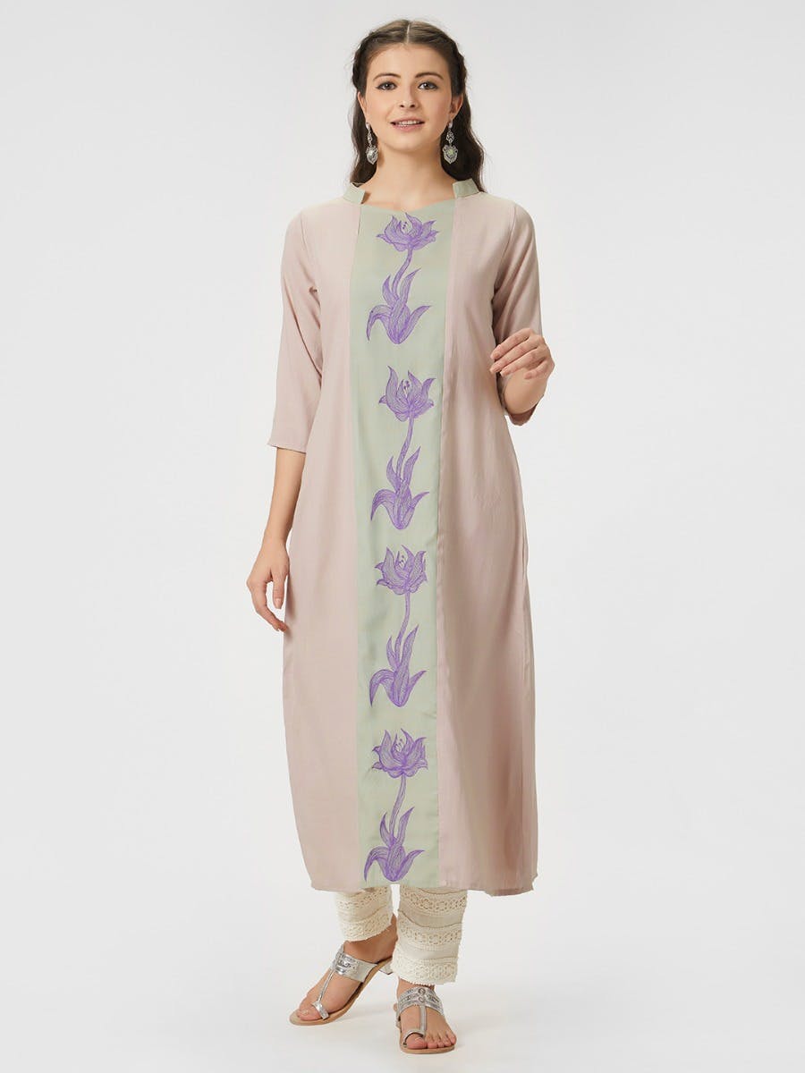 Get Embroidered Panel Collared Tunic At 1119 LBB Shop