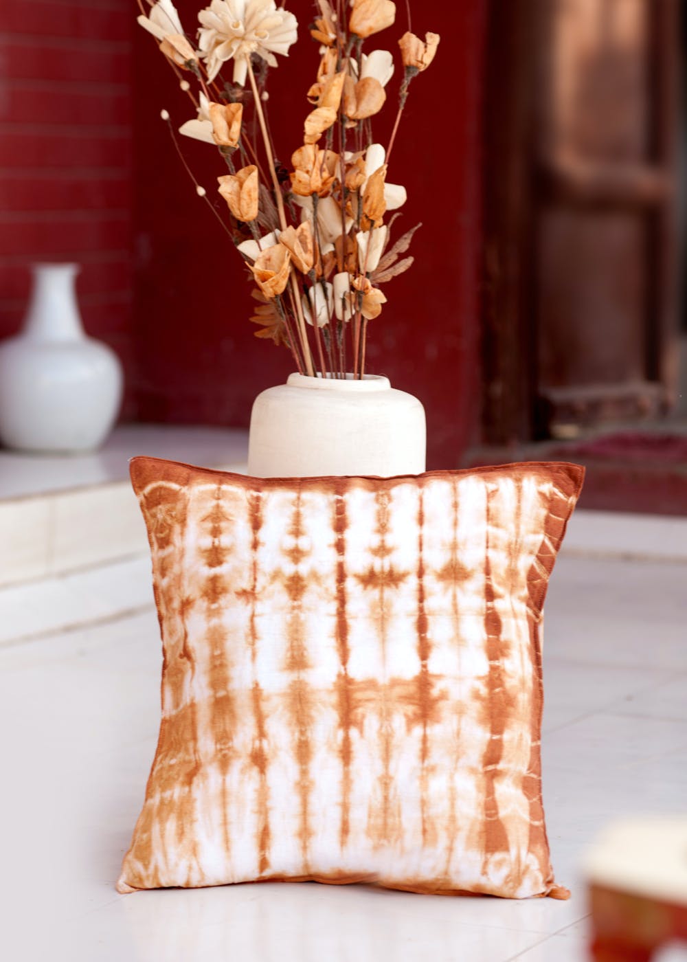 Get Cotton Handmade Tie And Dye Brown Cushion Cover Pack Of At