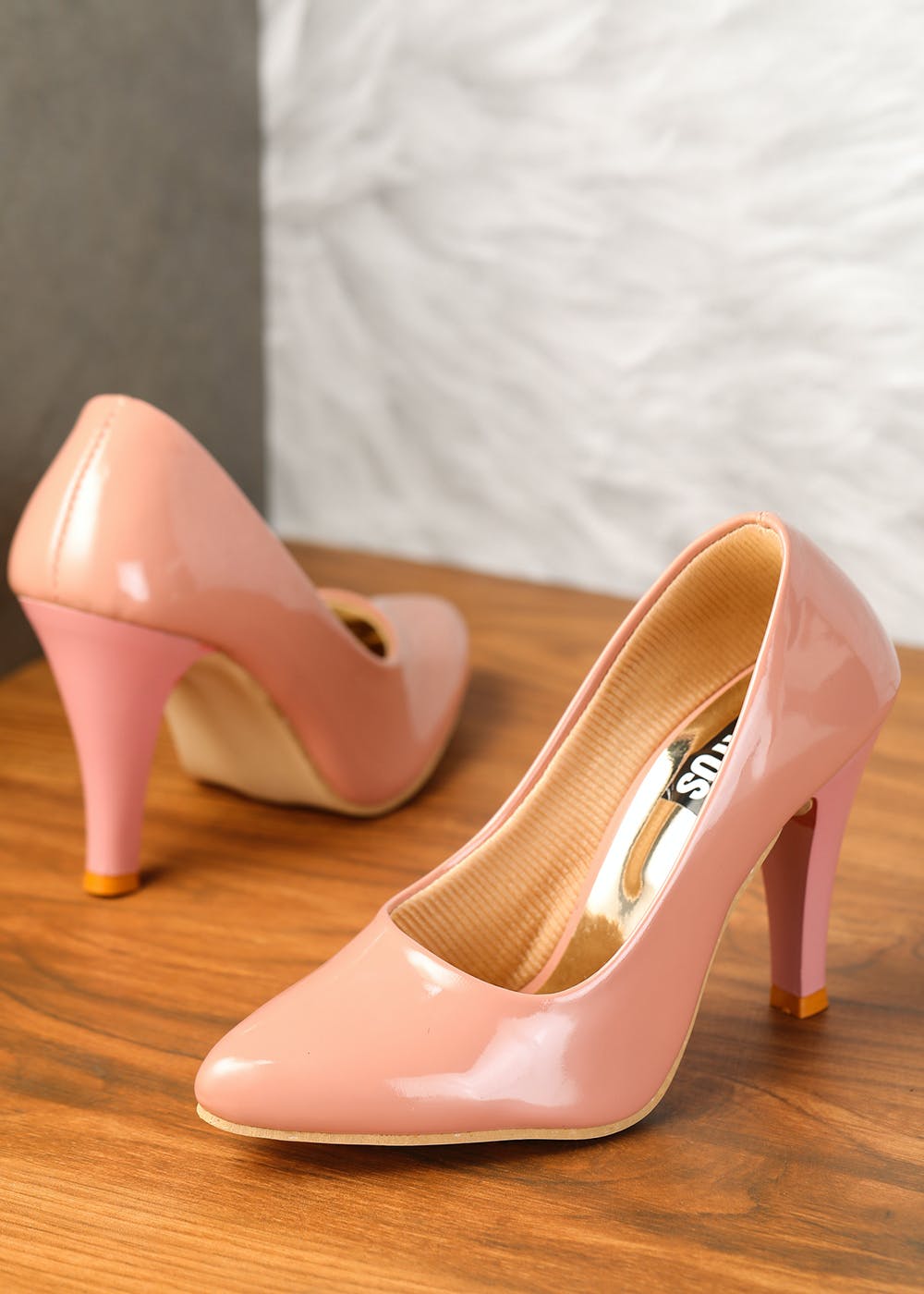 New Italian Design Trendy Full Diamond Embellished High Heels Peach Color –  GentleGemStore.com