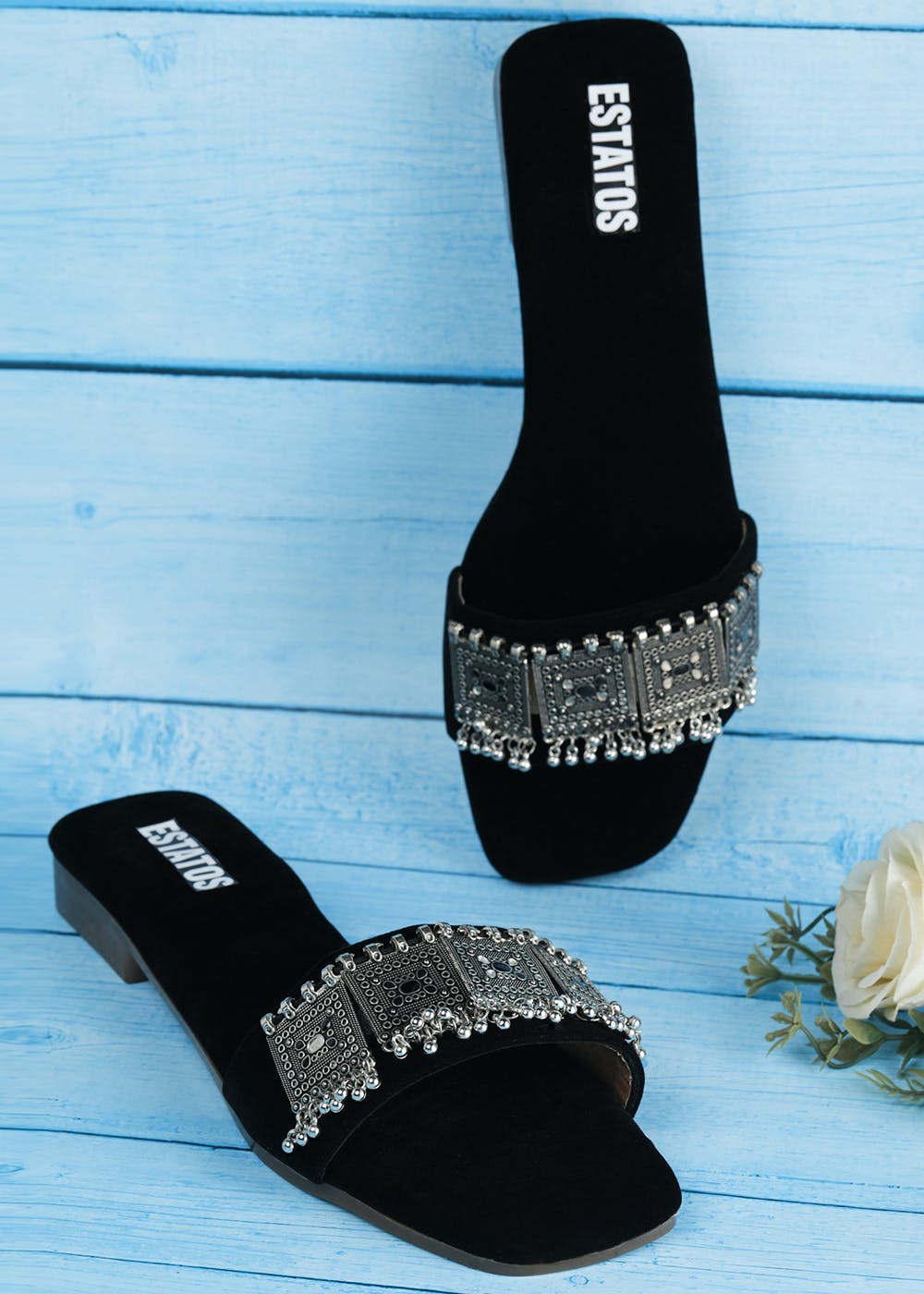 plain black sliders womens