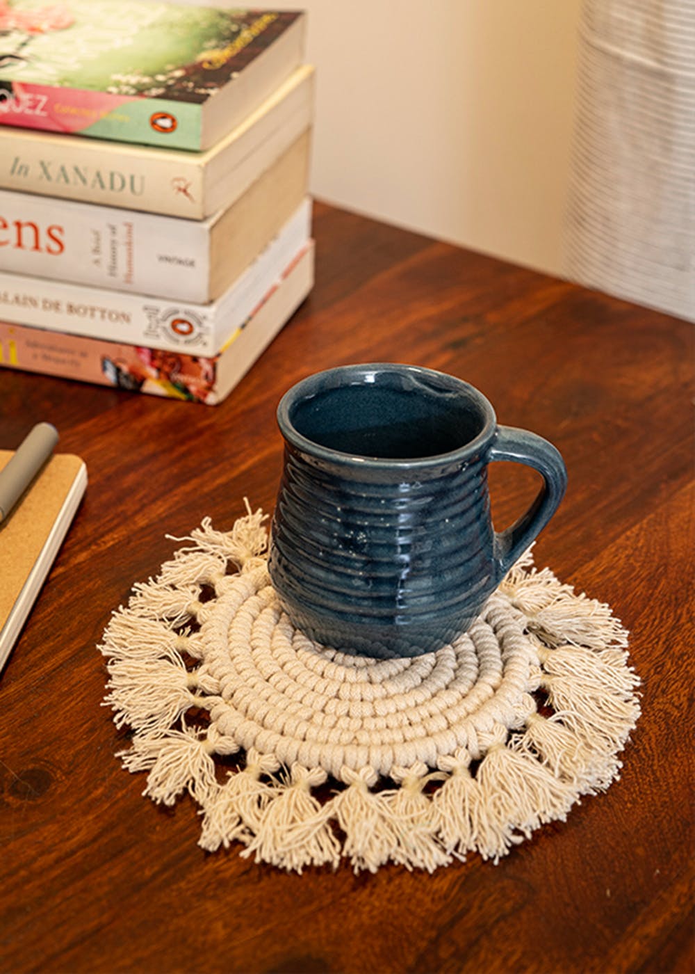 Spiral Fringe  Hand-Knotted Coasters