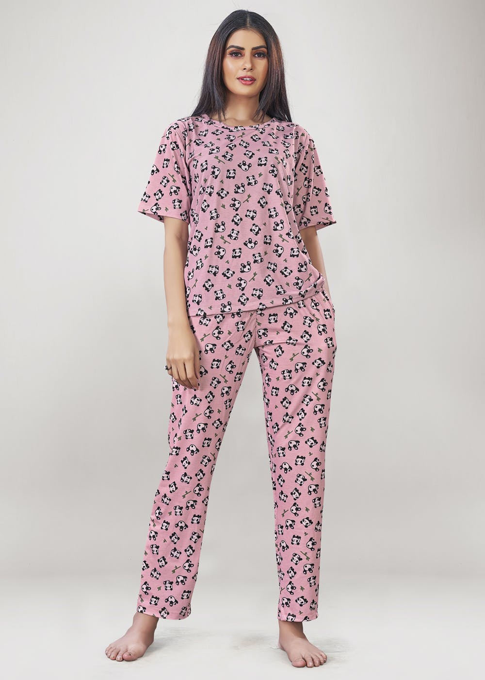 panda print night suit for ladies