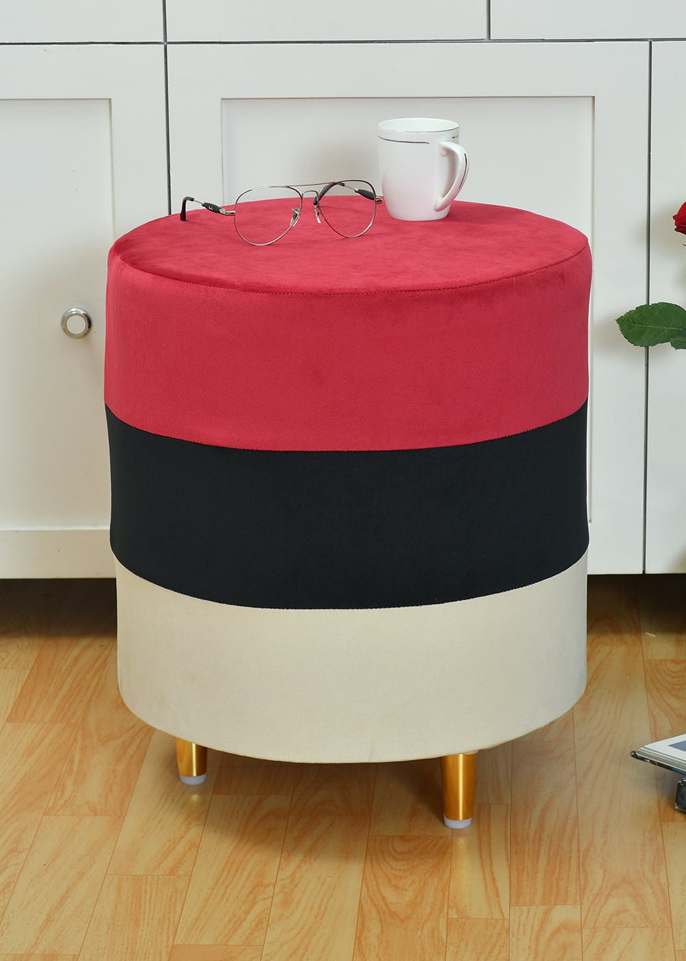 Red Contrast Seating Stool