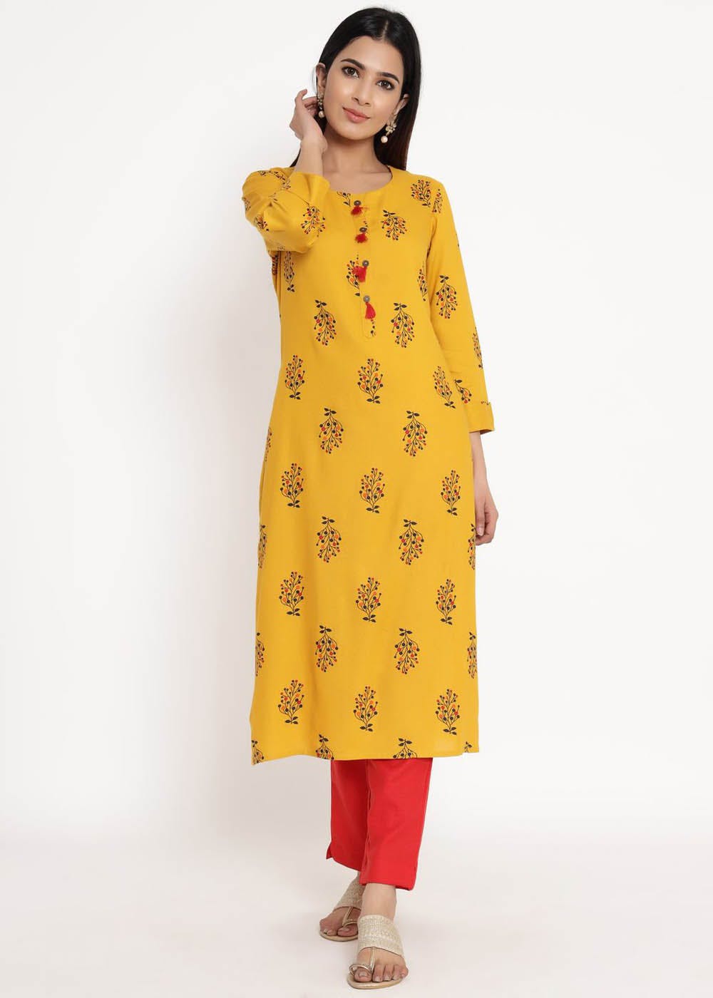 Biba Yellow Kurtas - Buy Biba Yellow Kurtas online in India