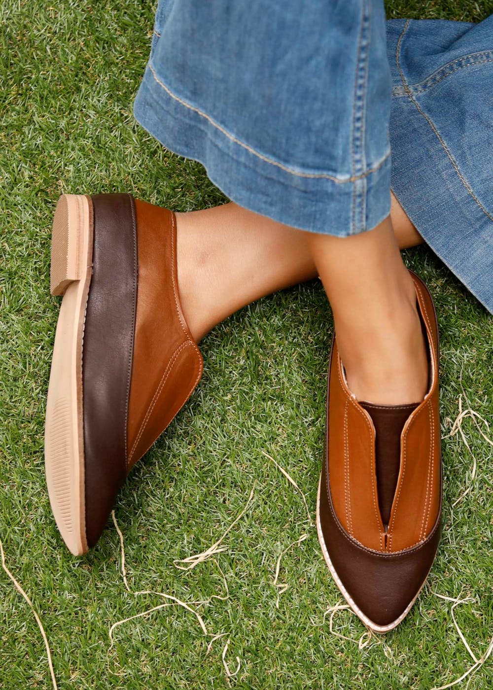 pointed toe slip on