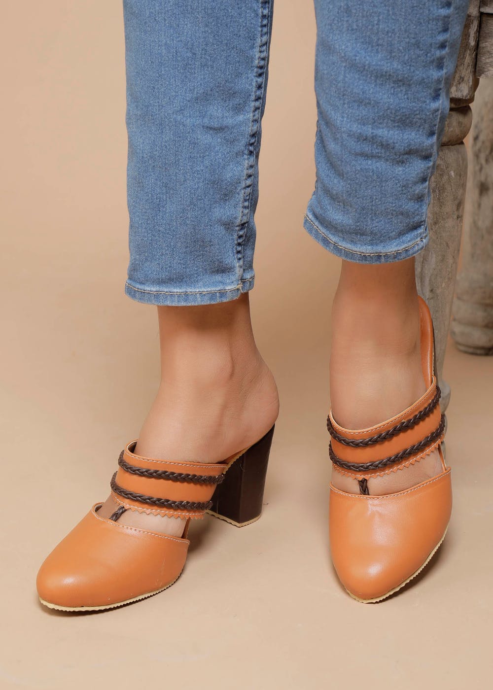 Mules with chunky online heel