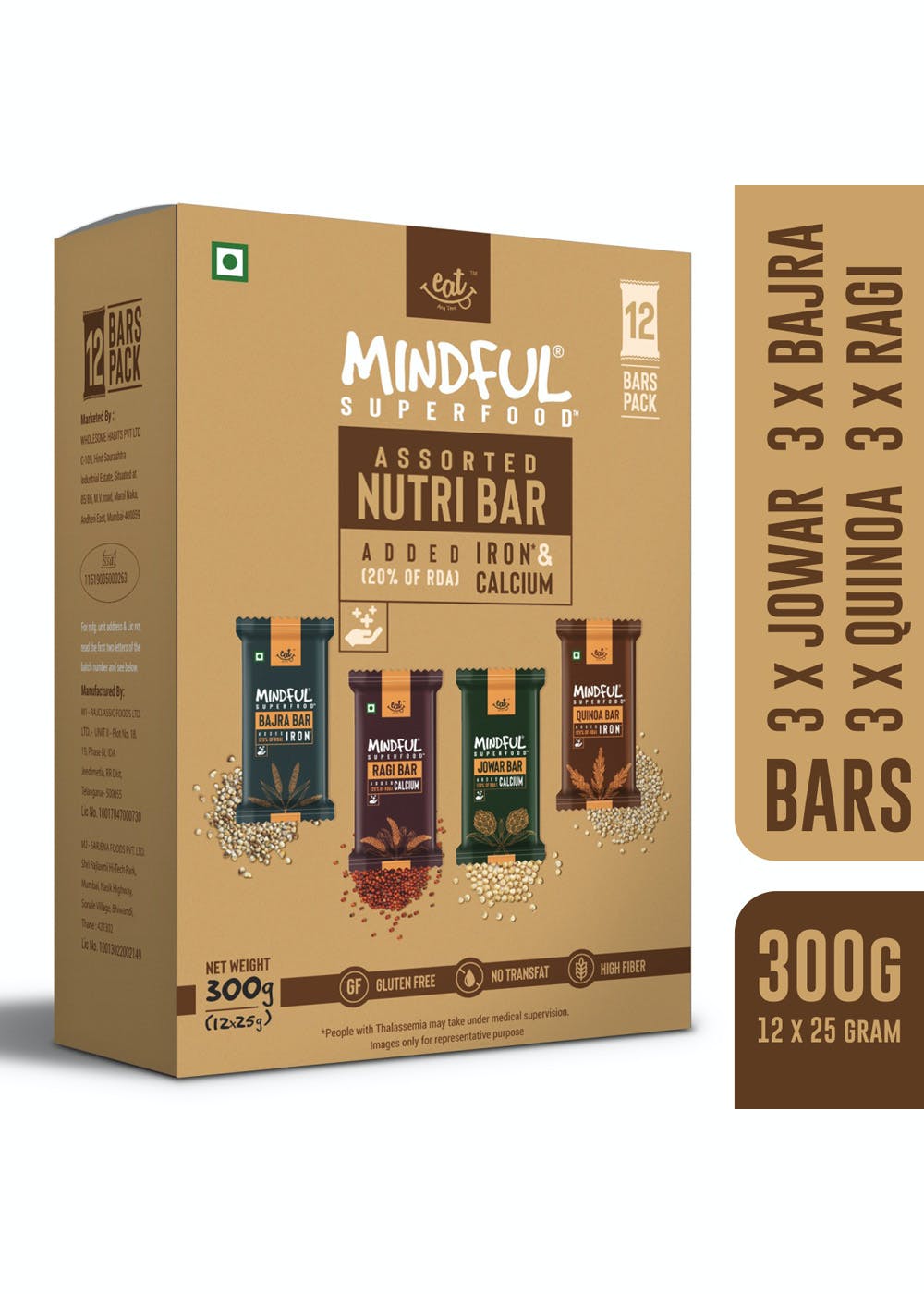 Get EAT Anytime Mindful Millet Energy Bars Variety Box (Ragi, Bajra