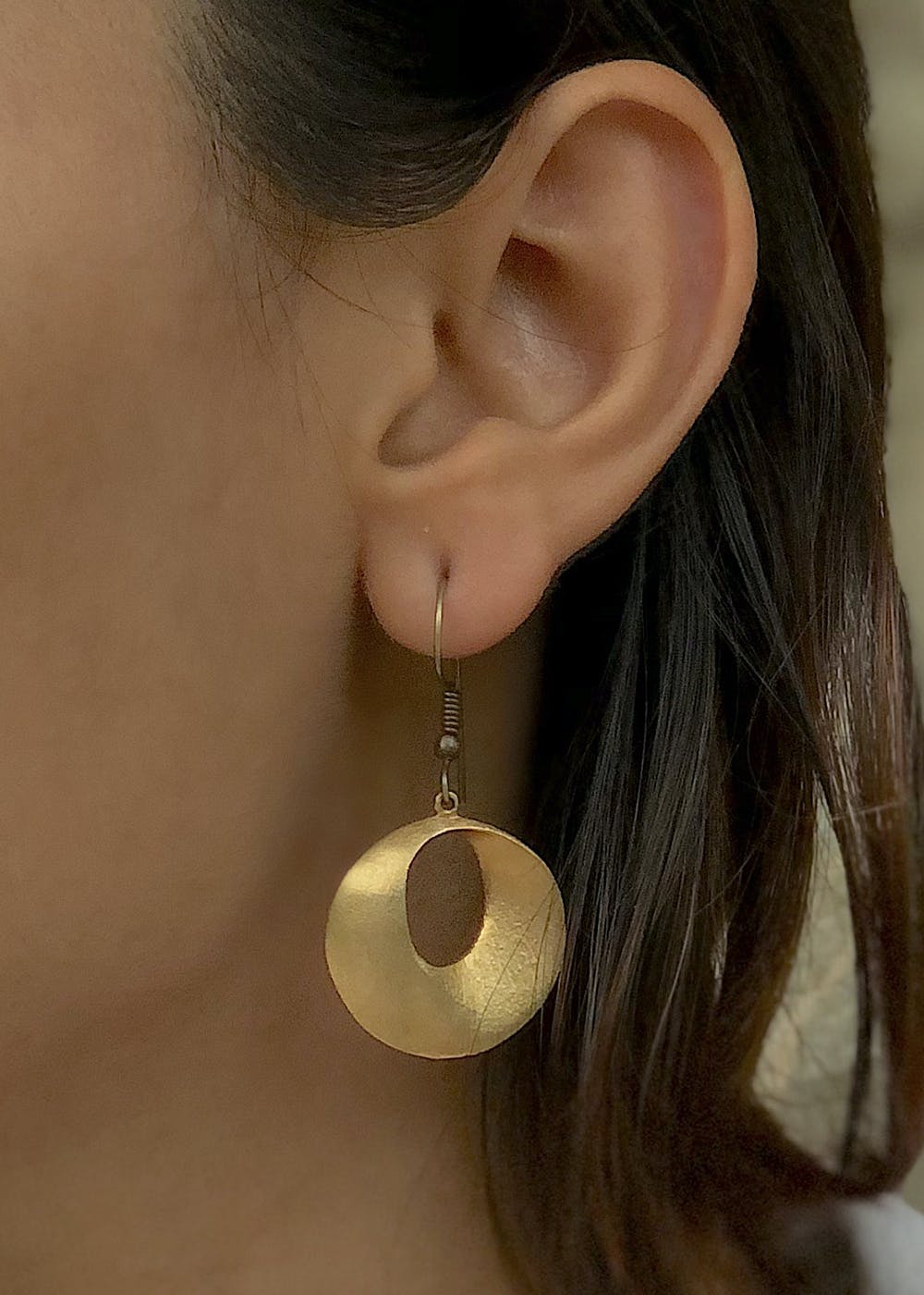Buy Stylish Round Hanging Earrings with Golden Base for Women and Girls   Available in 6 Fashionable Colors  Perfect for Casual and Formal Occasions  Velvet Black at Amazonin