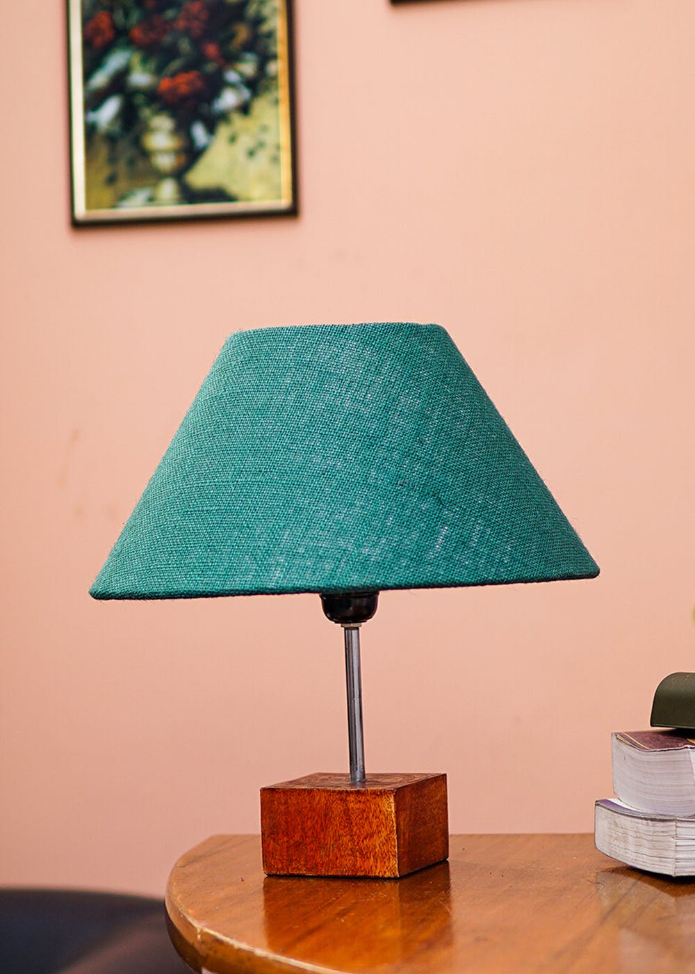 Ema Table Lamp with Dark Green Empire Shade
