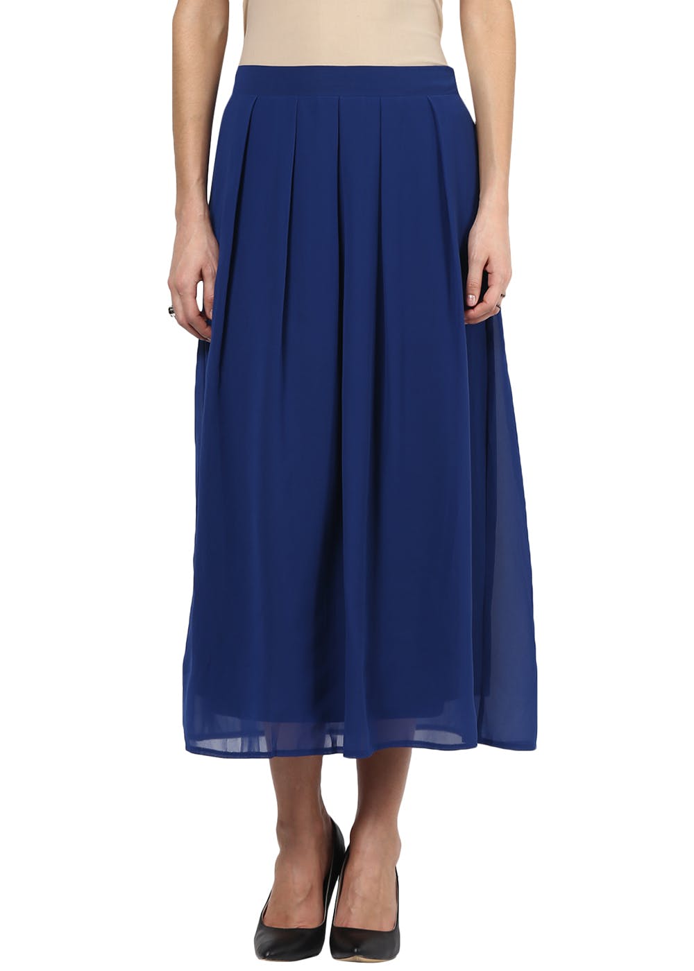 Get Navy Box Pleated Skirt At ₹ 425 Lbb Shop