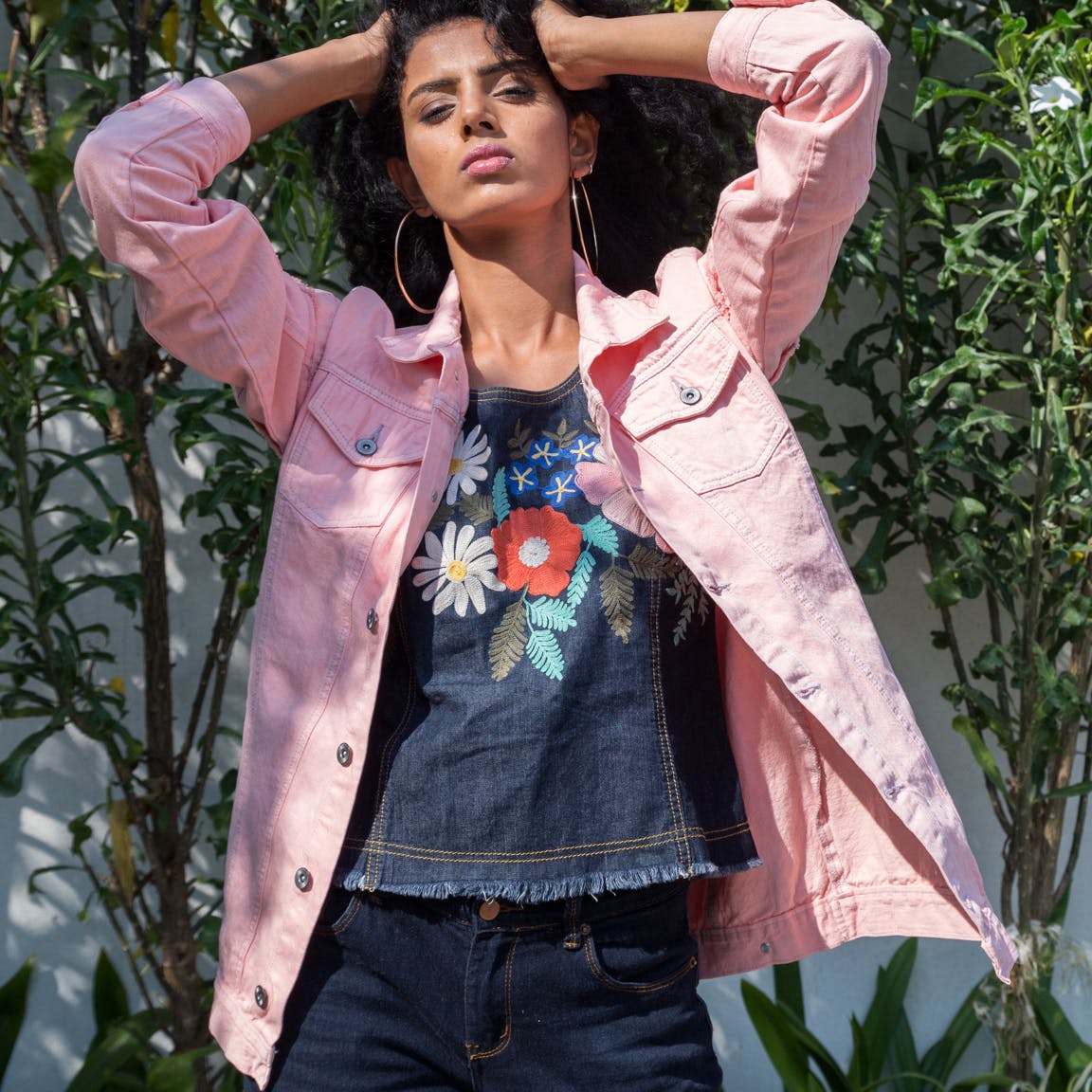 dusty pink jean jacket