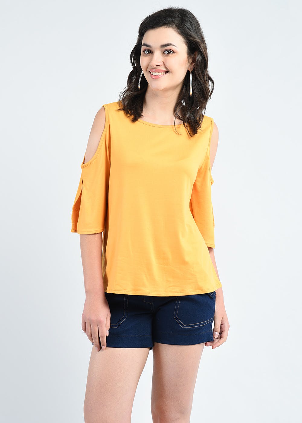 Get Cold Shoulder Slit Sleeve Detail 