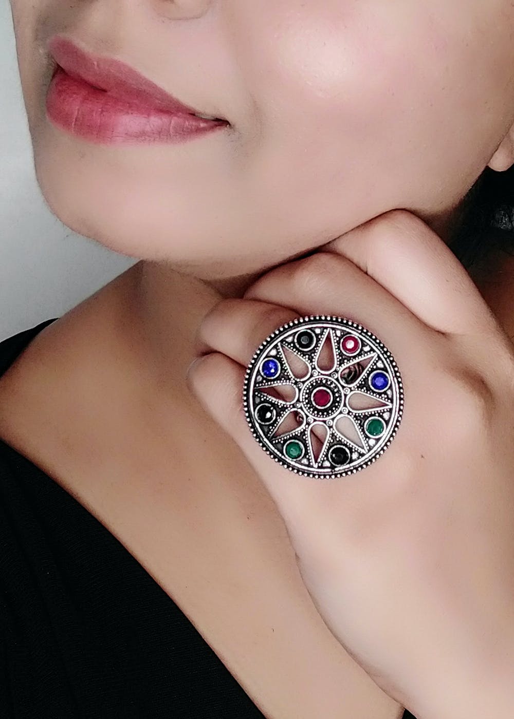 Chakra Stone Studded Ring