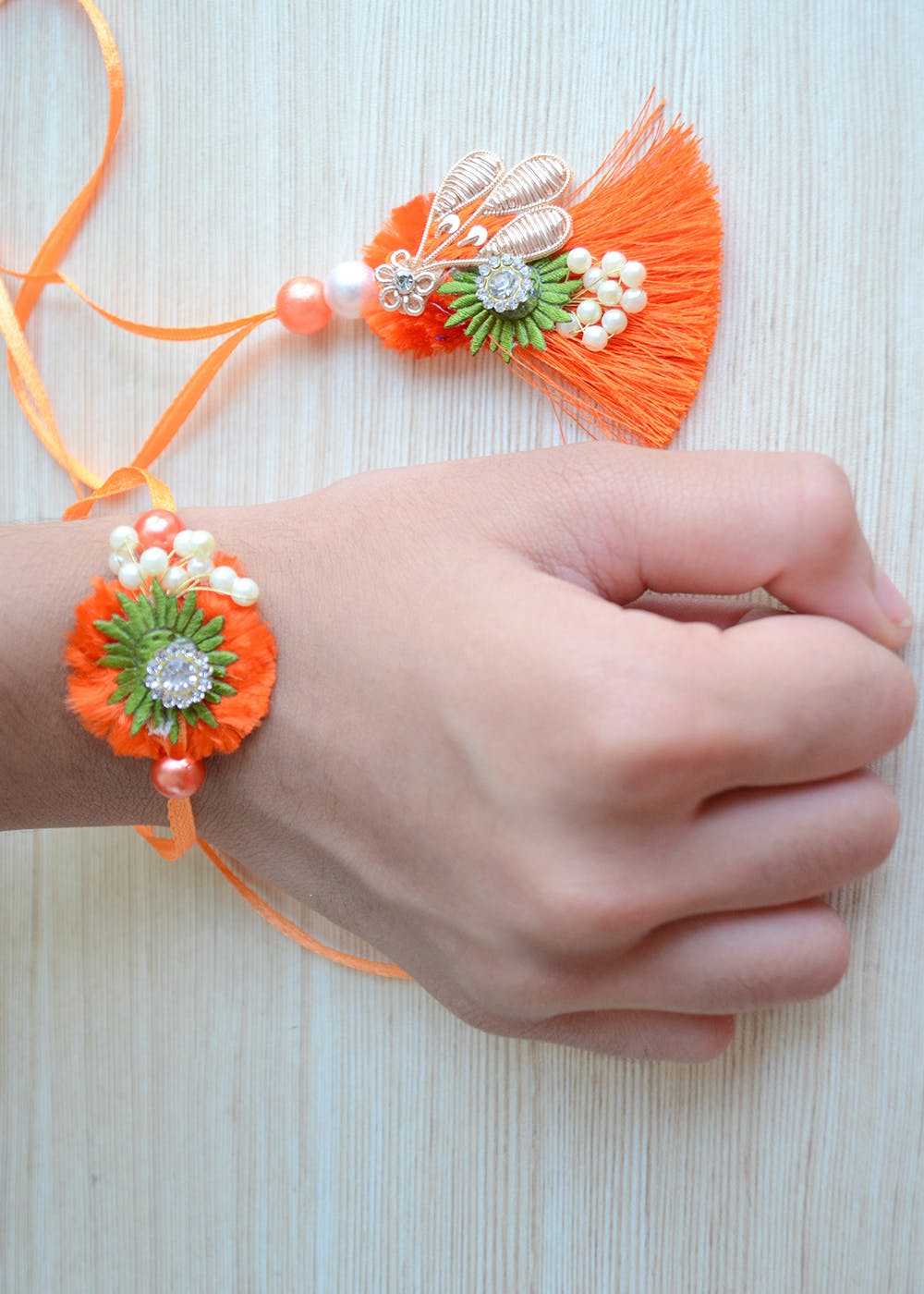 Tribal Hand Embroidered Rakhi & Lumba Set 42 main image 1