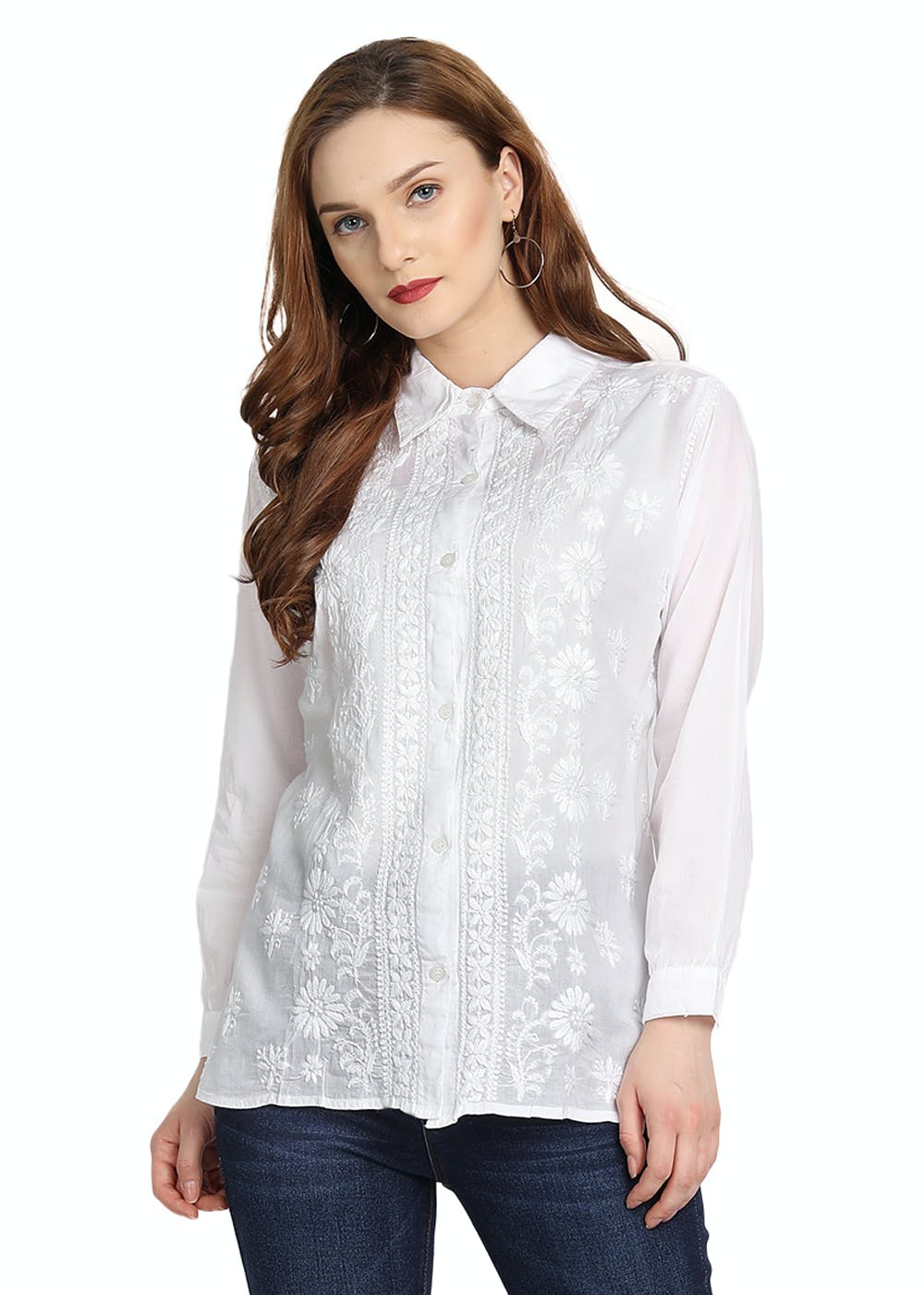 Get Classic White Chikankari Shirt at ₹ 1299 | LBB Shop