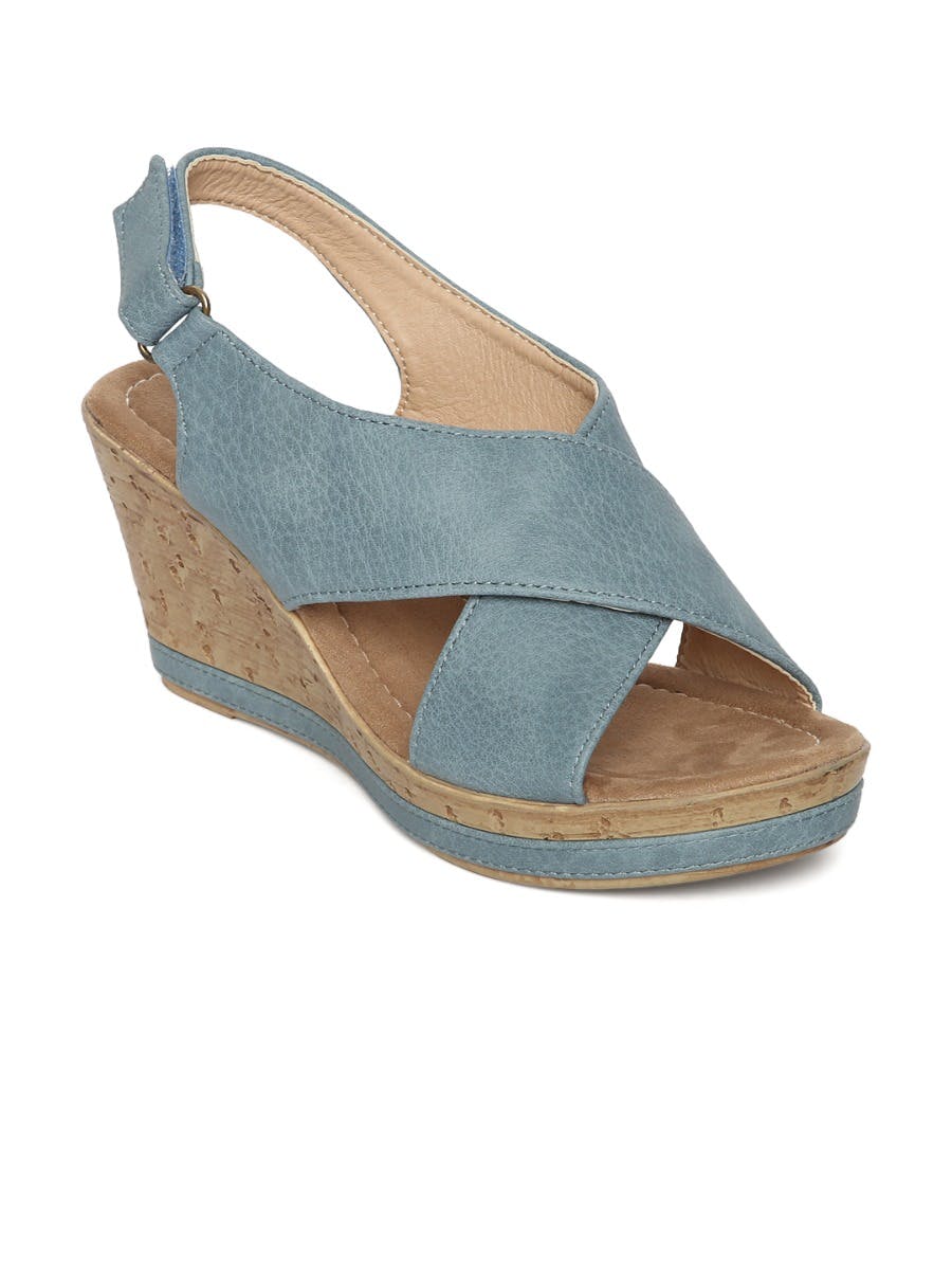 Broad Cross-Straps Buckled Wedges
