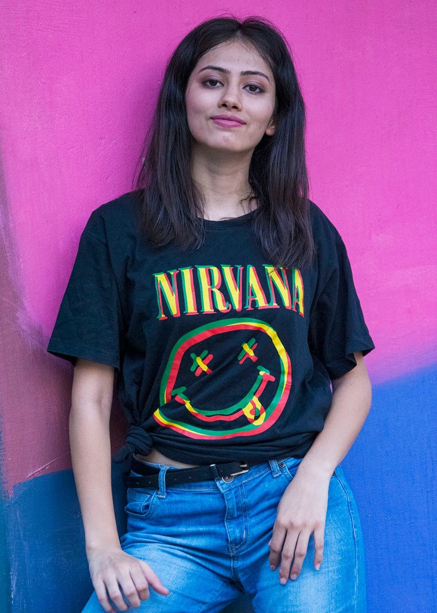 nirvana t shirt girl