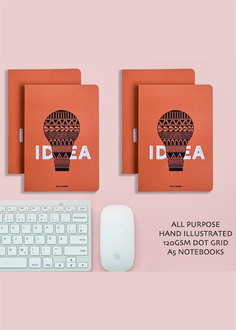 Hand Illustrated Idea A5 Notebook Set of 4