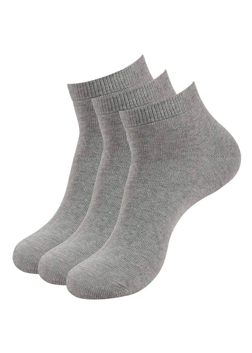 Get Grey Ankle Socks (Set of 3) at ₹ 269 | LBB Shop