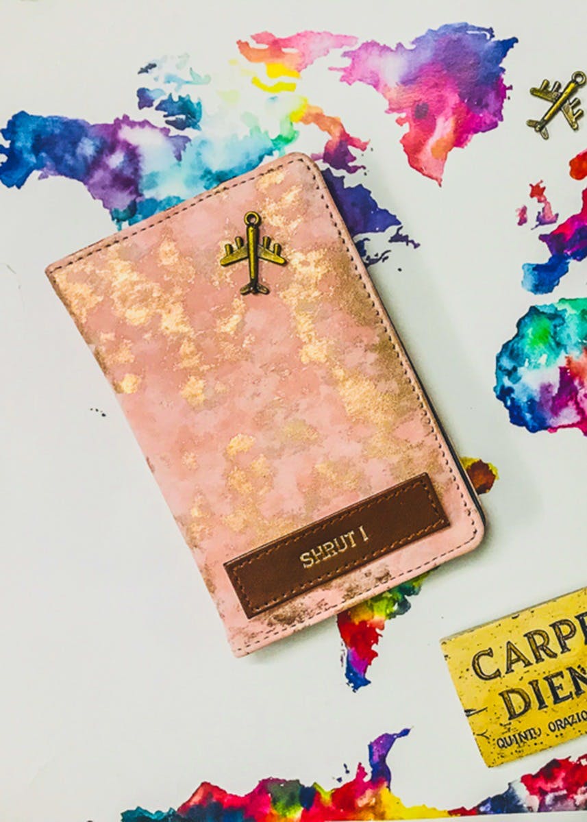 Get Customized Foil Print Pink Passport Cover at ₹ 699 LBB Shop