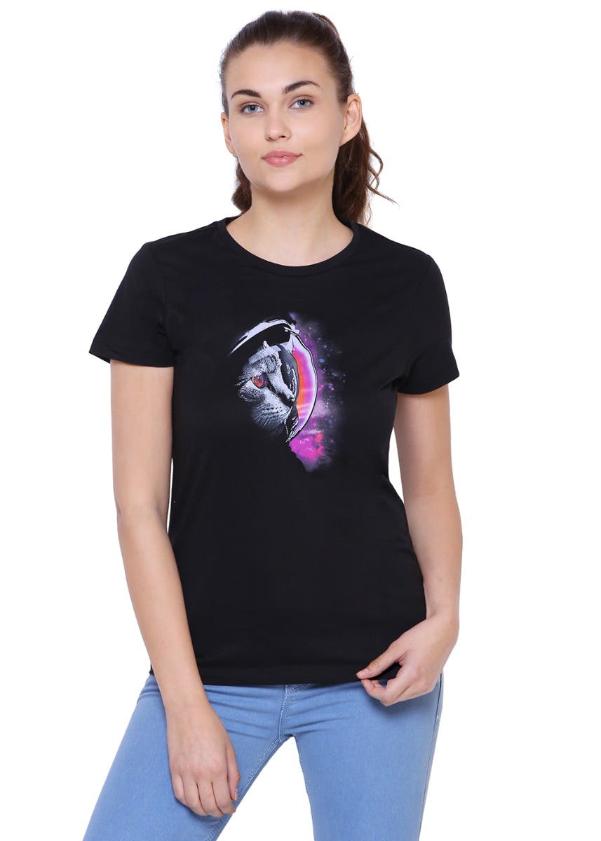 Get Space Cat Print T-Shirt at ₹ 499 | LBB Shop