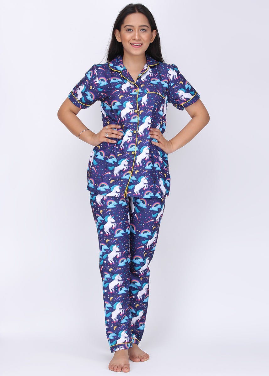 unicorn print night suit