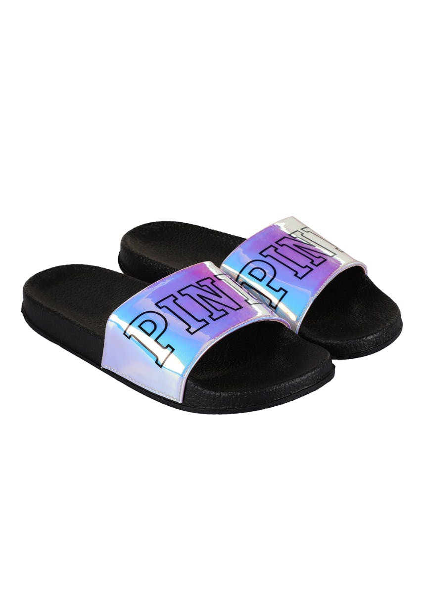 Get Pink Holographic Slides at 457 LBB Shop