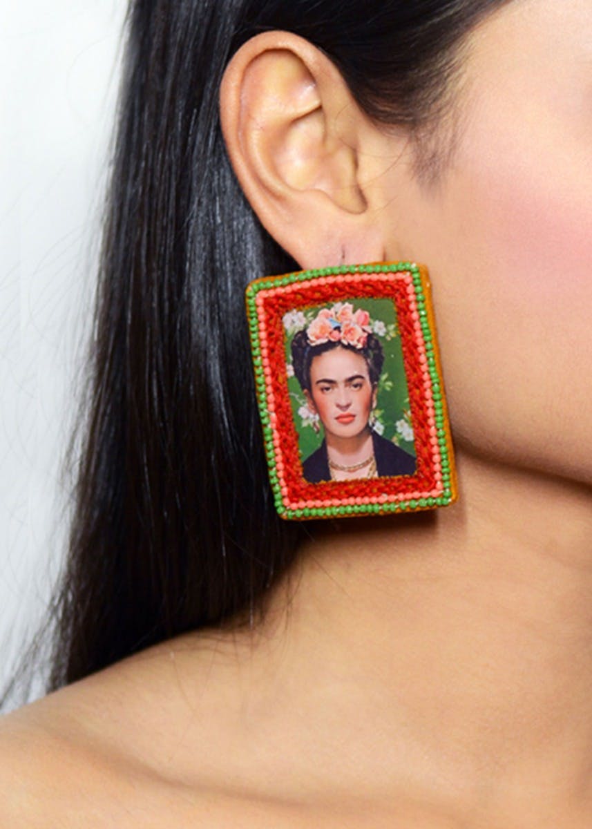 Fearless Frida Kahlo' Potrait Earrings