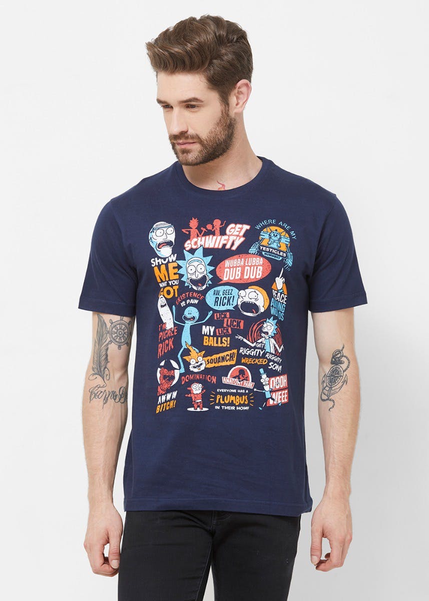 Rick & Morty Theme Dialogue Print T-Shirt