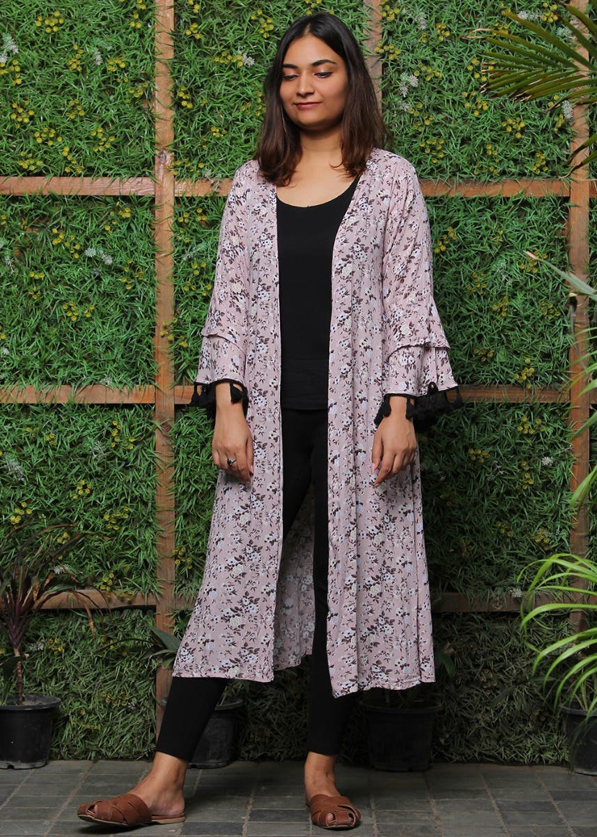 floral print shrug coat