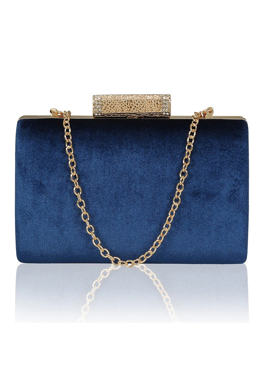 Get Solid Textured Velvet Clutch at ₹ 1835 LBB Shop