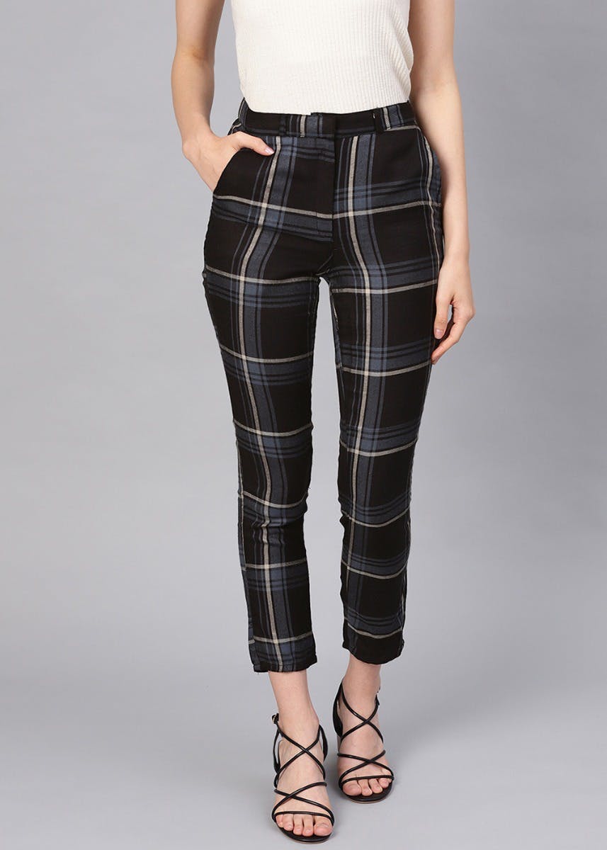 blue checkered pants