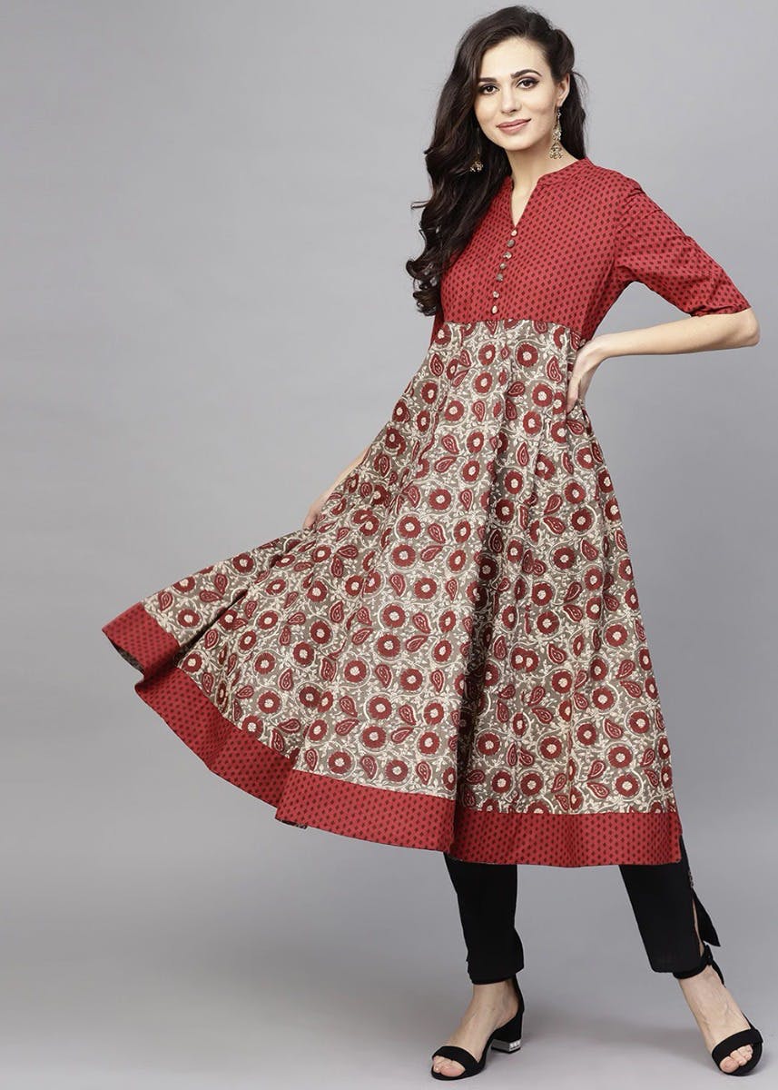 Get Floral Printed Anarkali Kurta at ₹ 1189 | LBB Shop