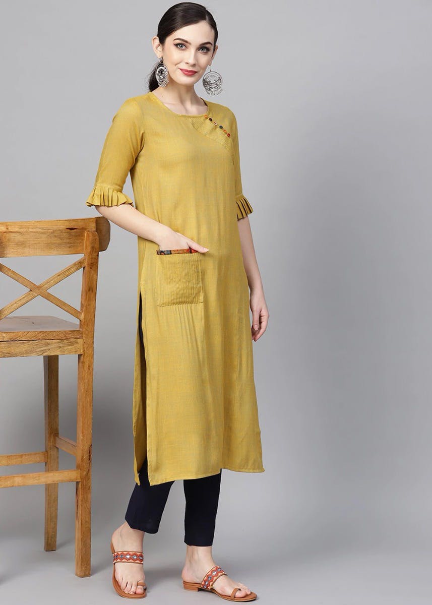 Discover more than 83 ruffle sleeves kurti design latest  thtantai2