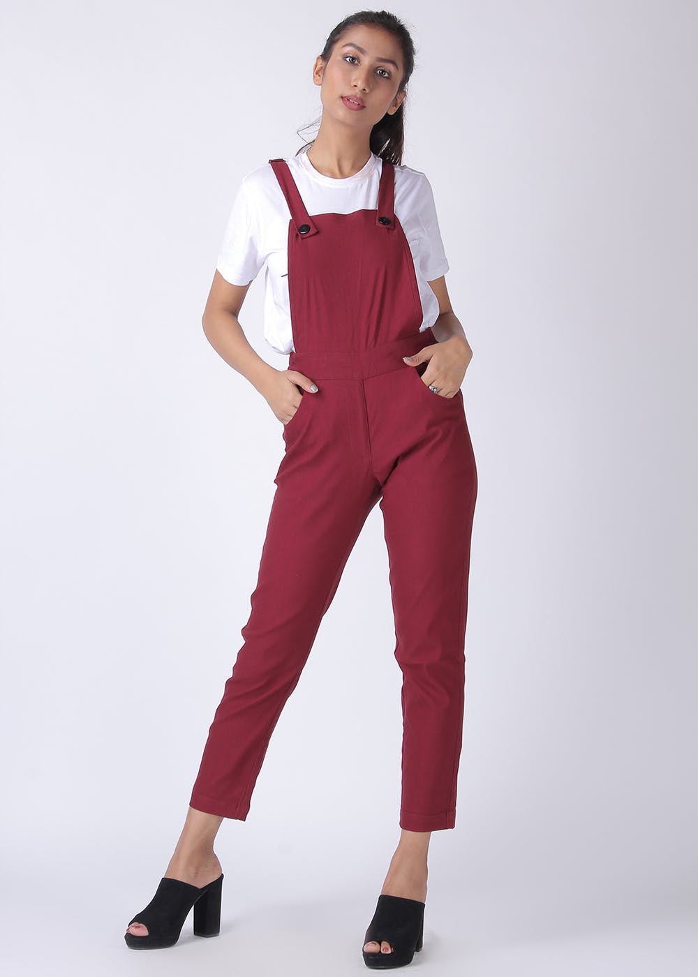 Basic Solid Stretchable Dungaree