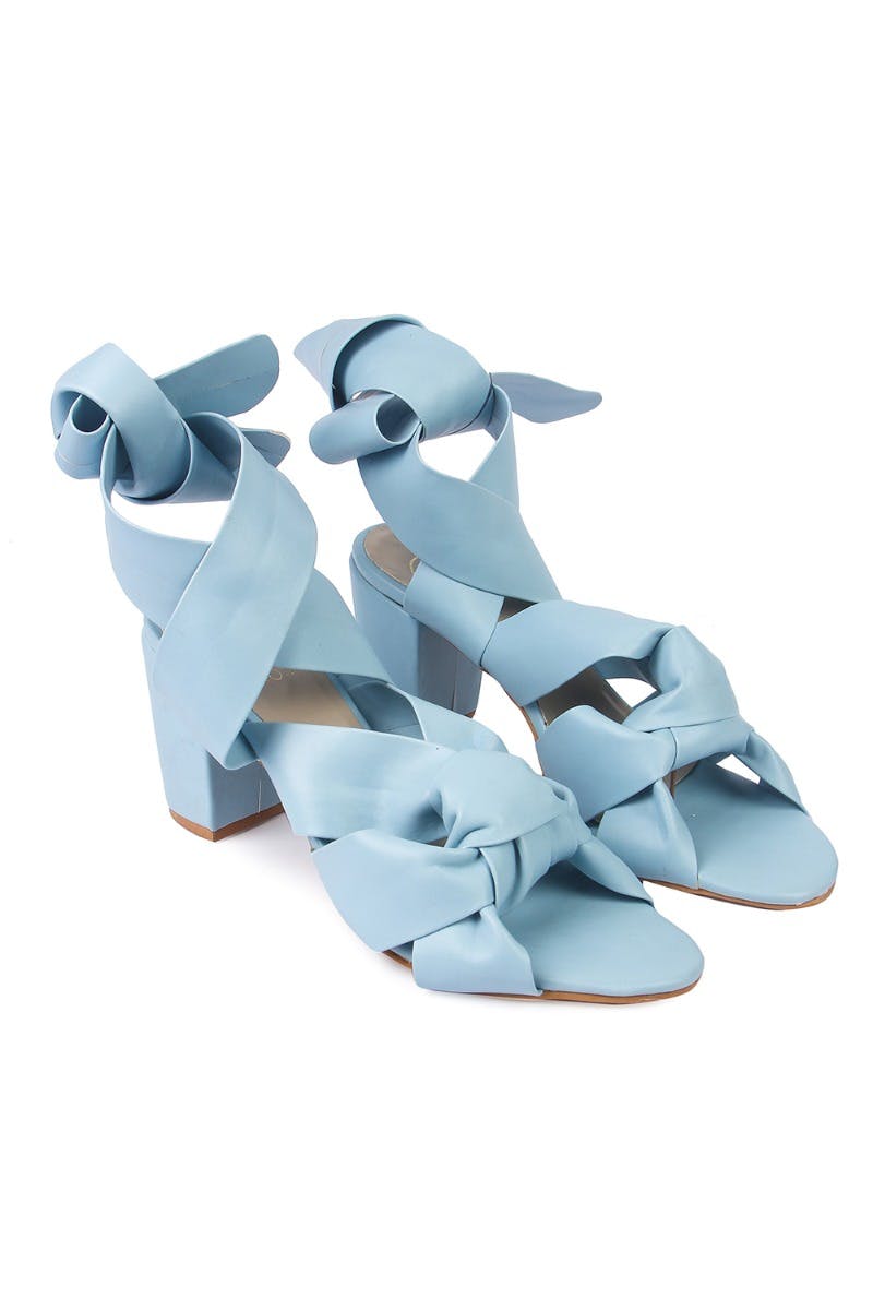 teal block heels