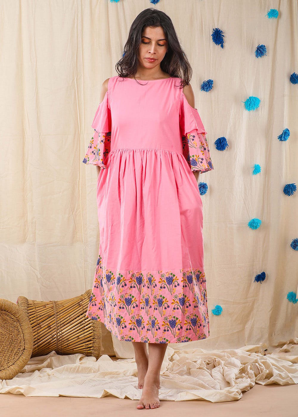 cold shoulder ethnic dress