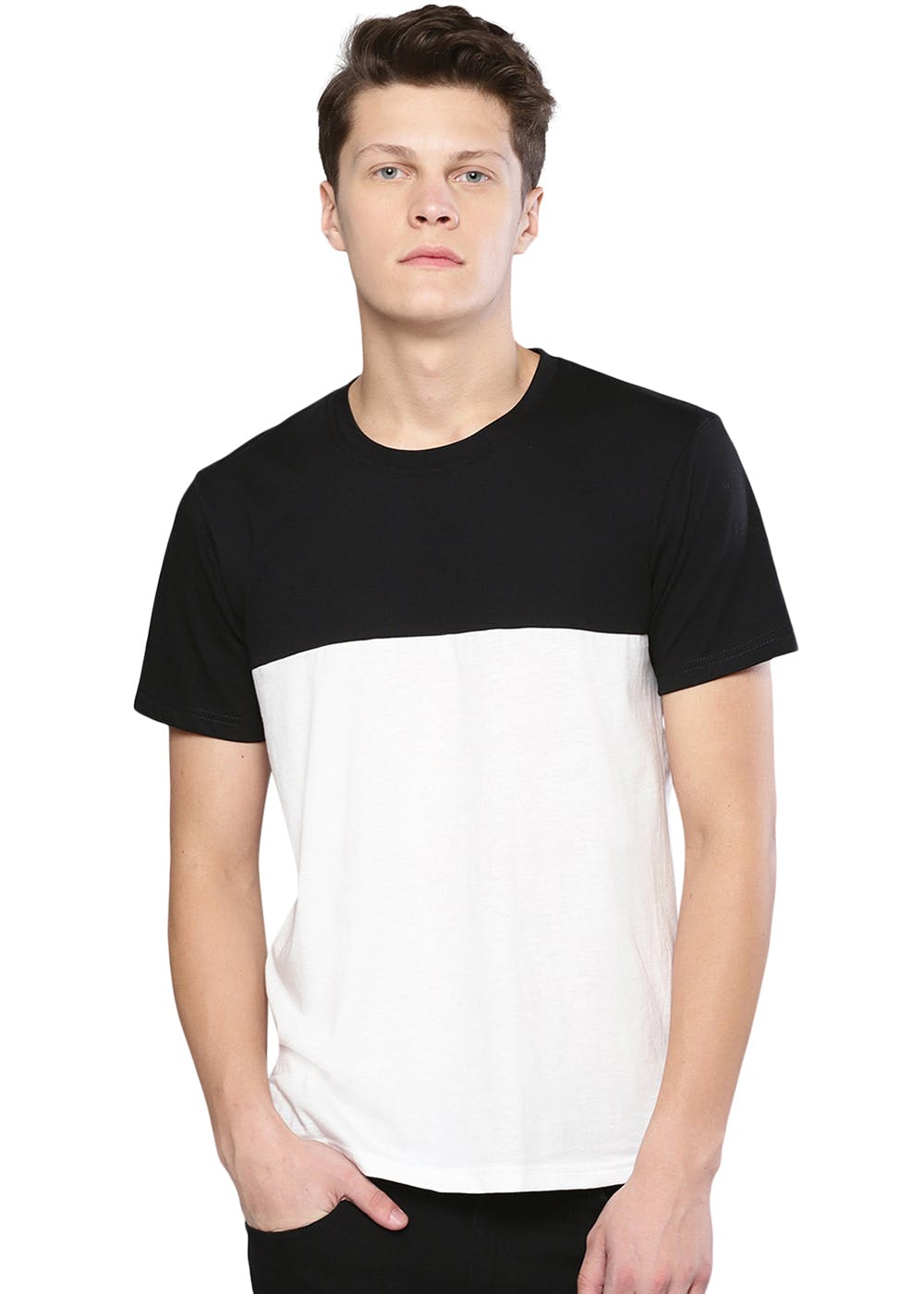 Get Black White Half Sleeves T Shirt At 584 Lbb Shop