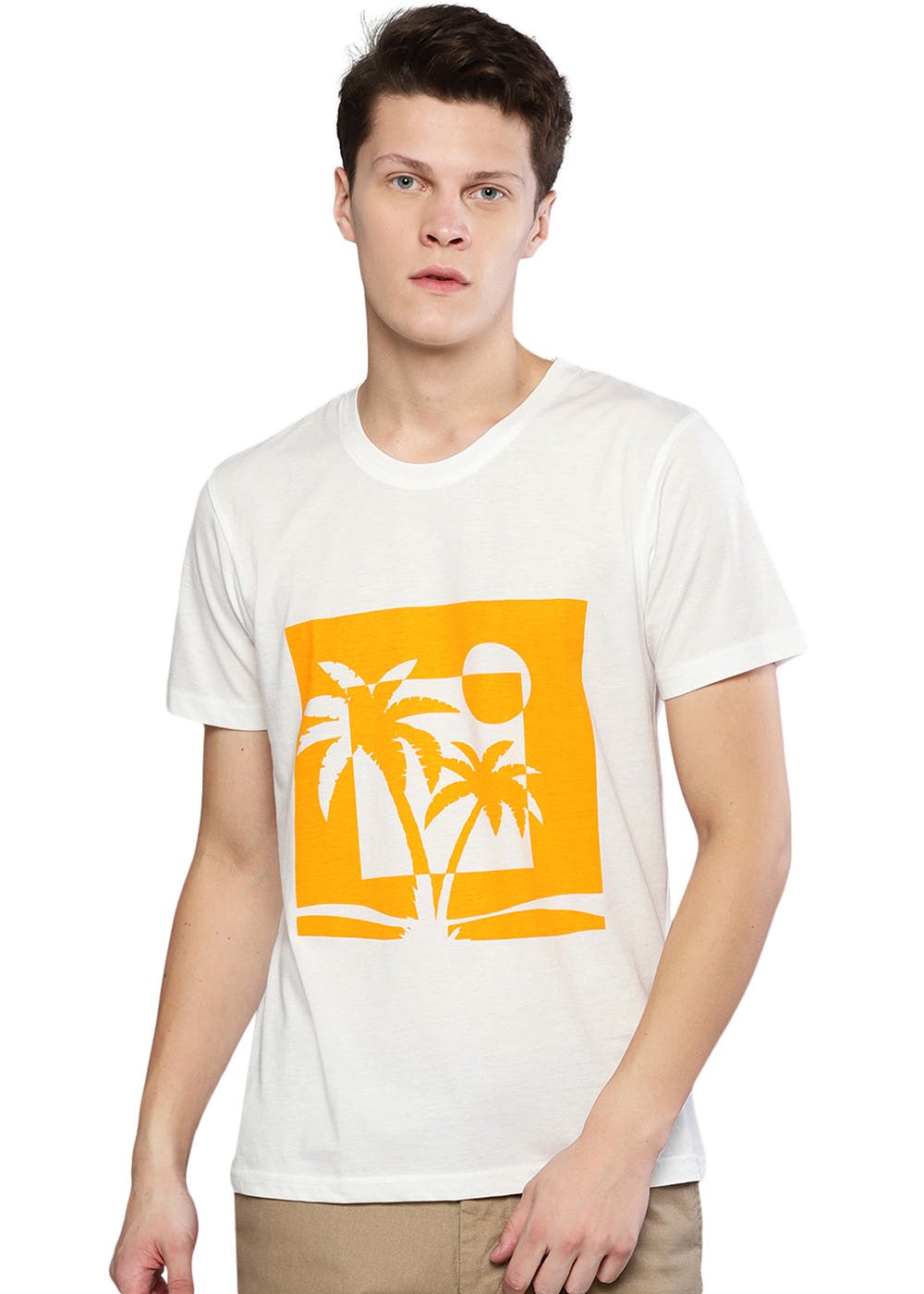 Tropical Scene Round Neck T-Shirt