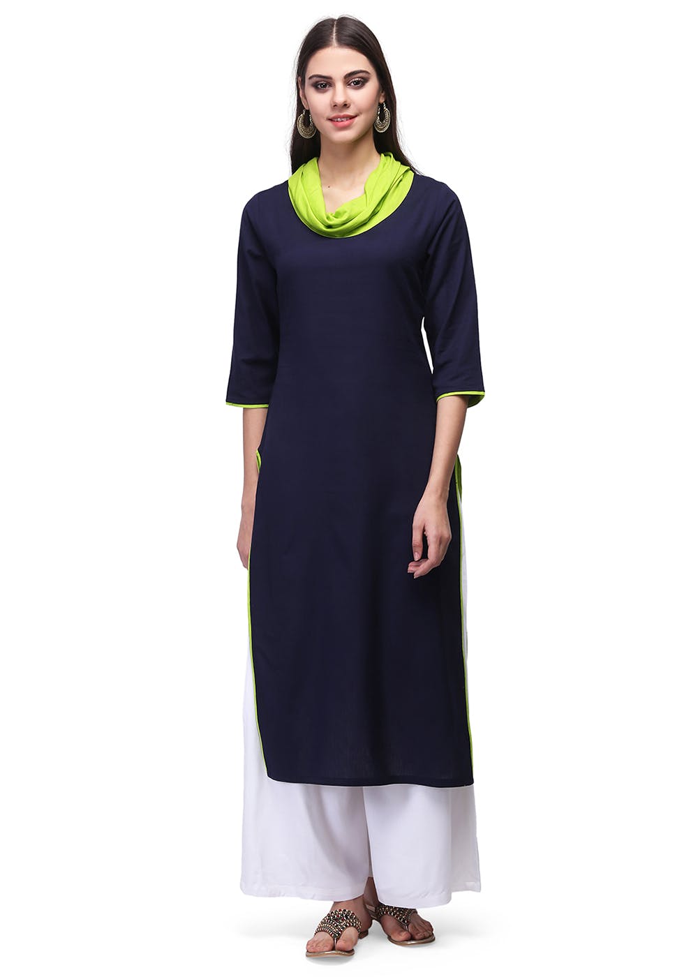 Buy PurpleIvory Cowl Neck Cotton Khadi Dress by Jaypore Online at  Jayporecom