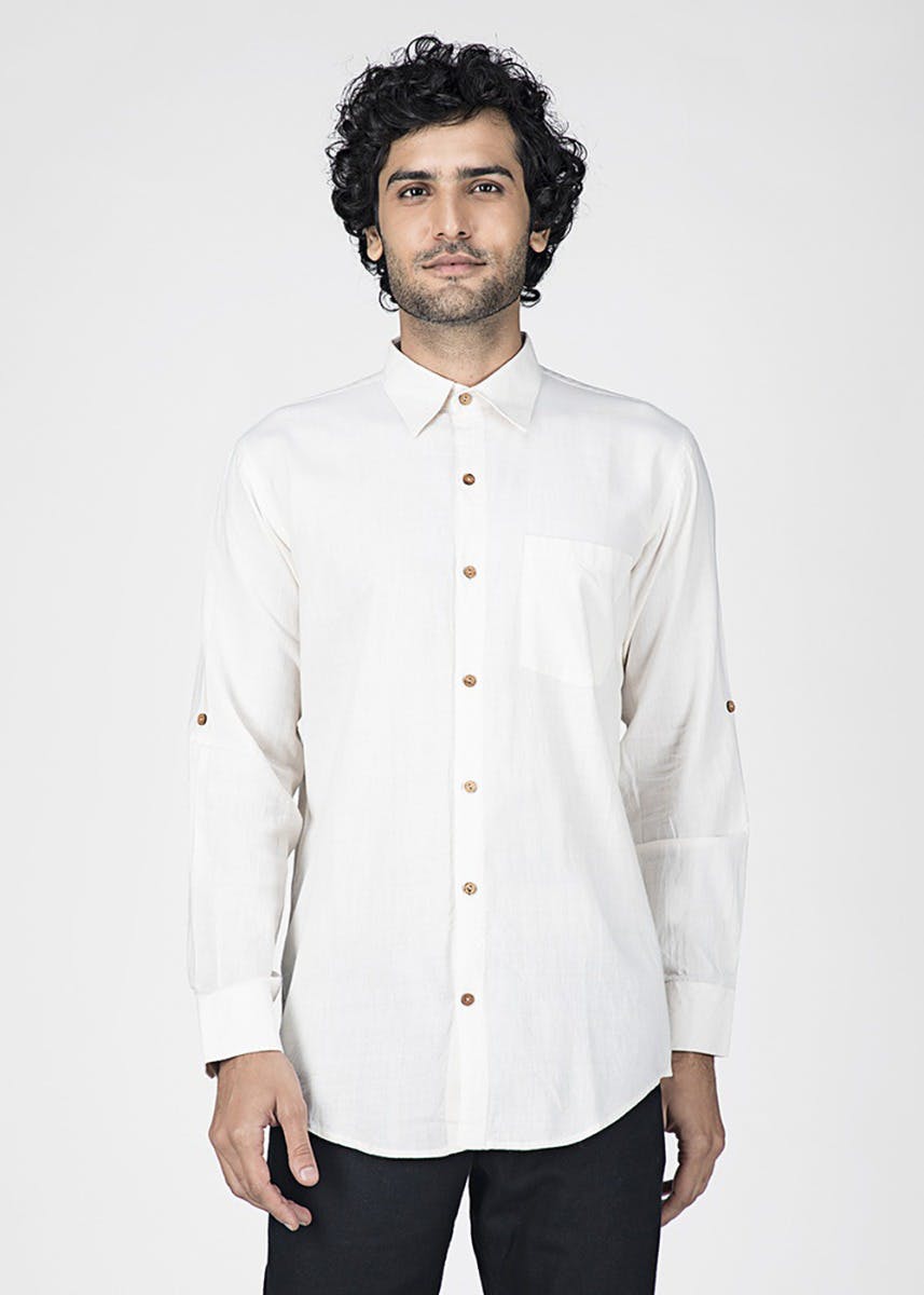 Get Solid Khadi Cotton Full Shirt at ₹ 1032 | LBB Shop