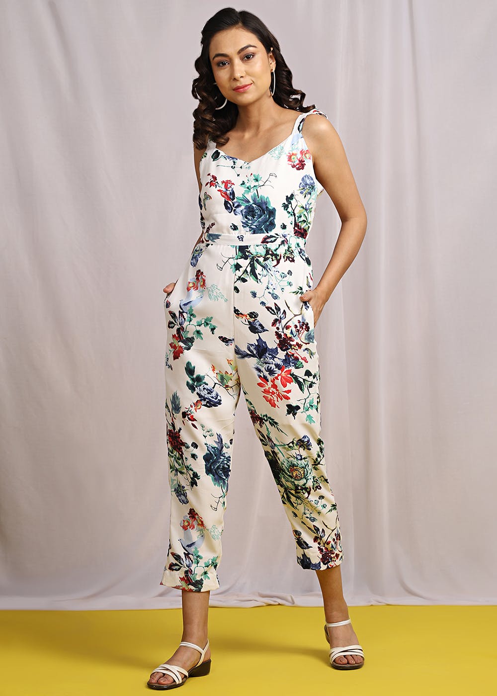 floral jumpsuit sleeveless