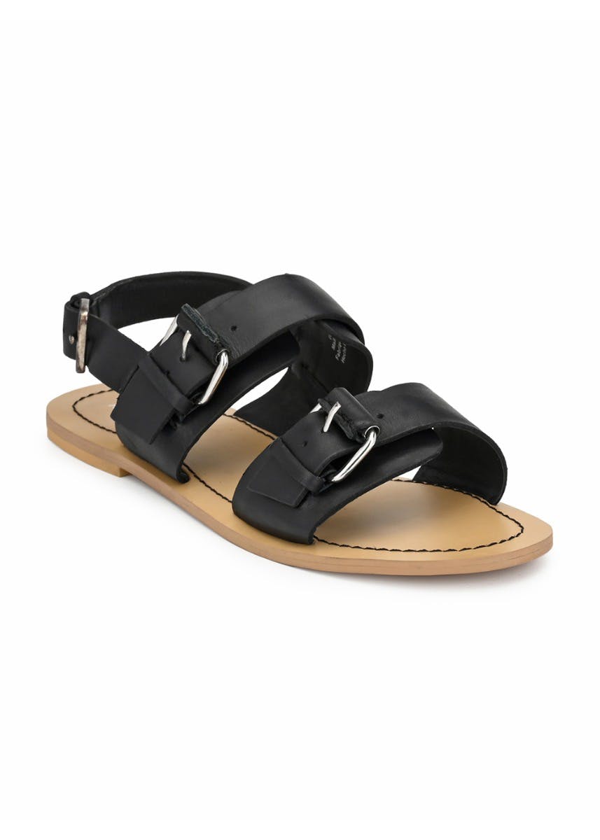 Get Buckle Detail Double Strap Sandals at ₹ 969 | LBB Shop