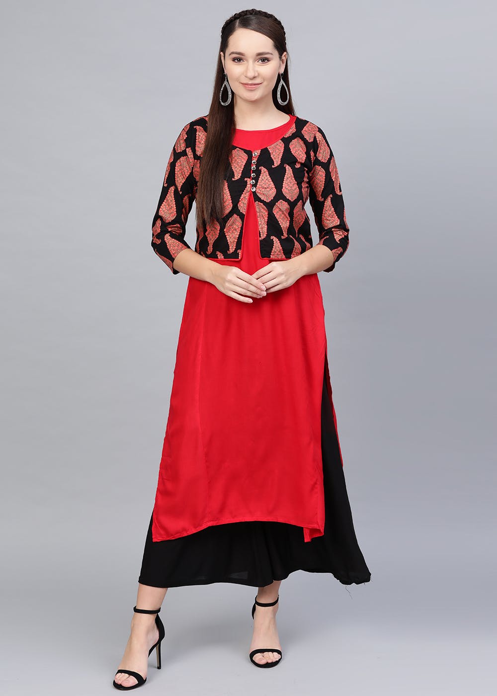 10 Stylish double layered Kurti Designs Layer Kurta for women