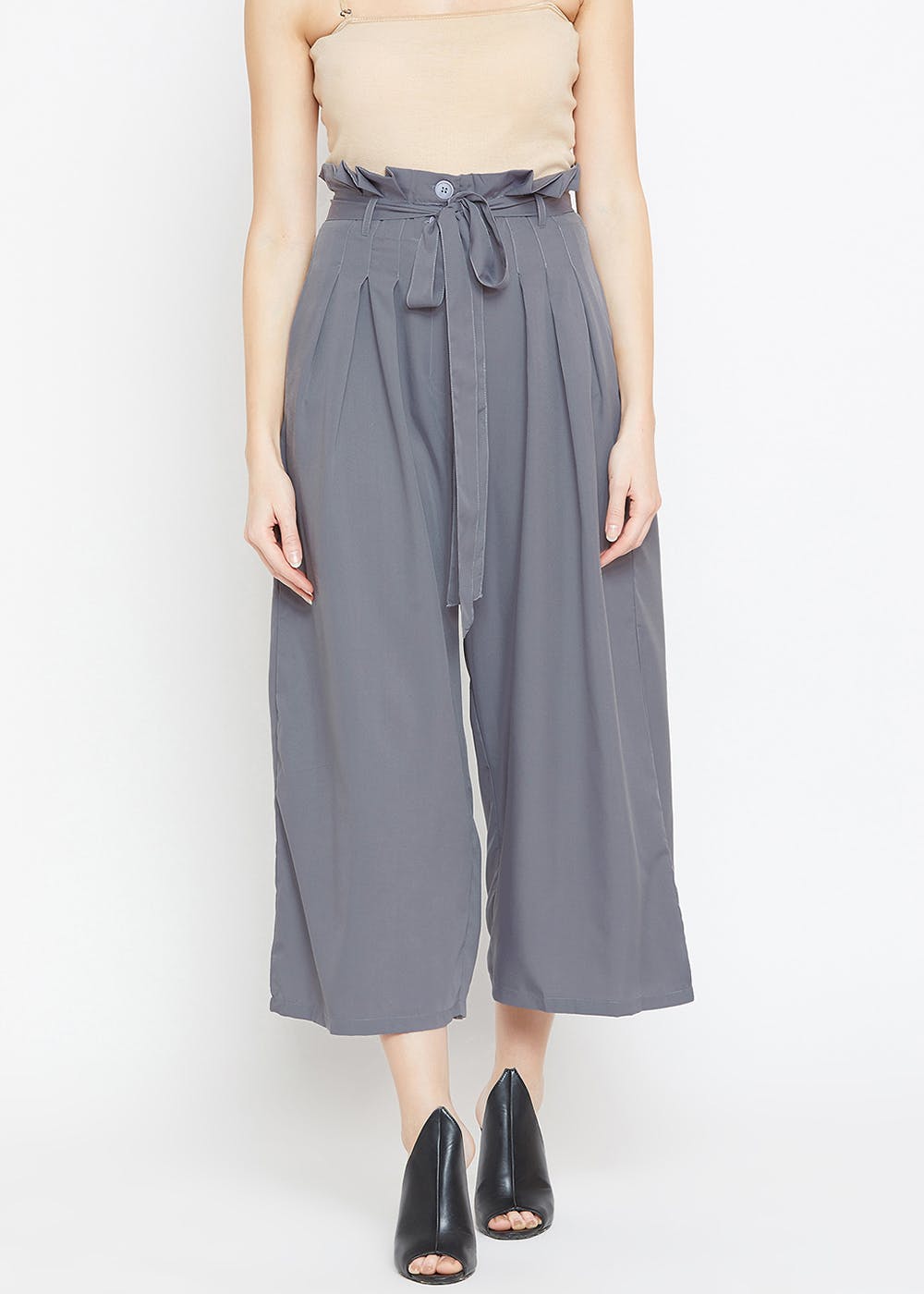 wide legged pleated pants