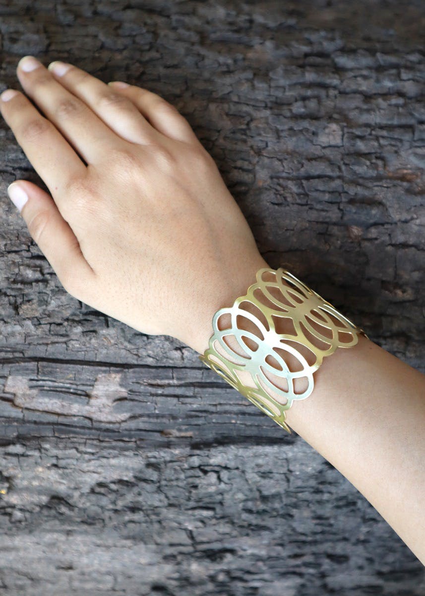 Get Classic Golden Cuff Bracelet at ₹ 515 LBB Shop