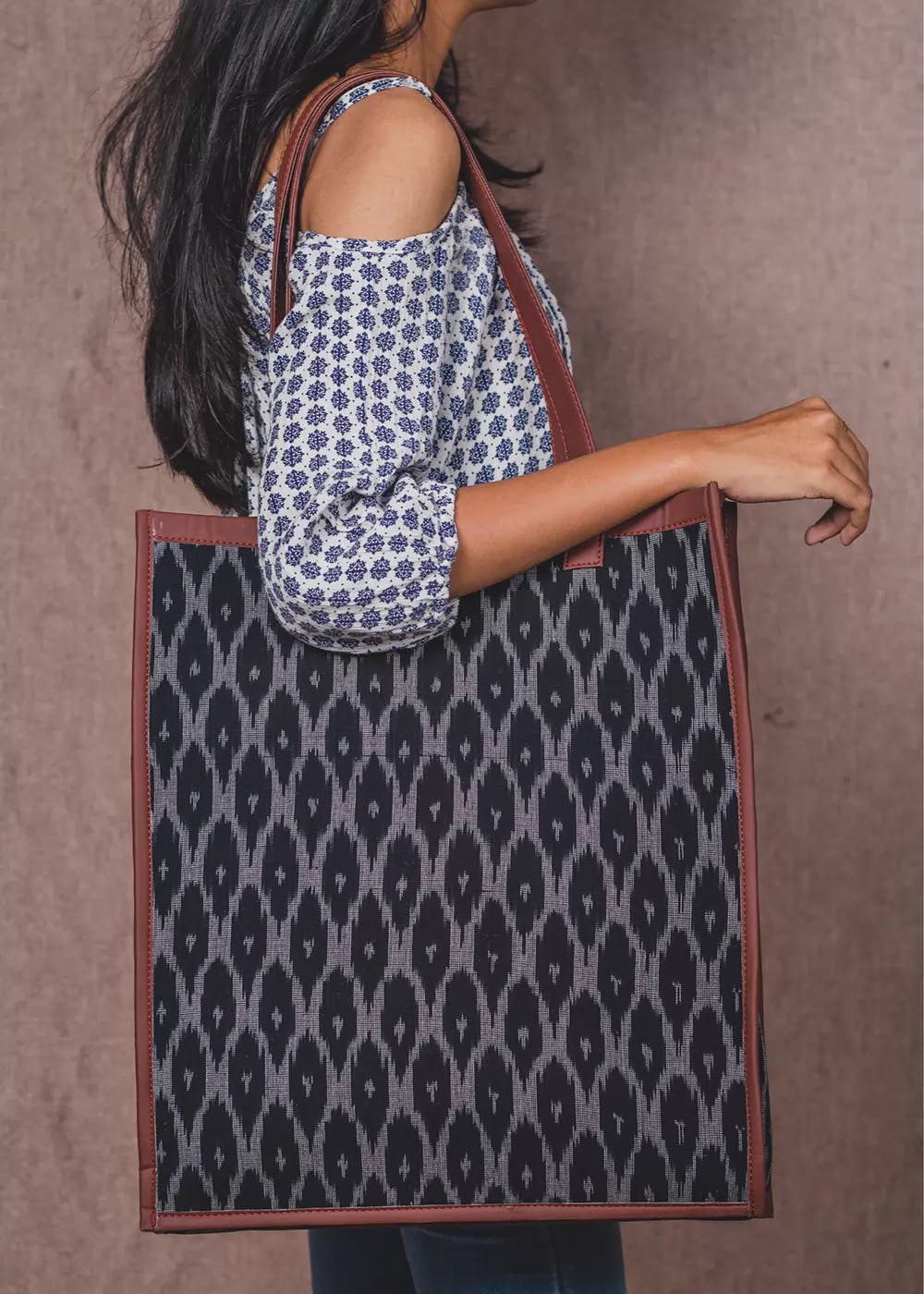 Ikat Noir Elegance Tote