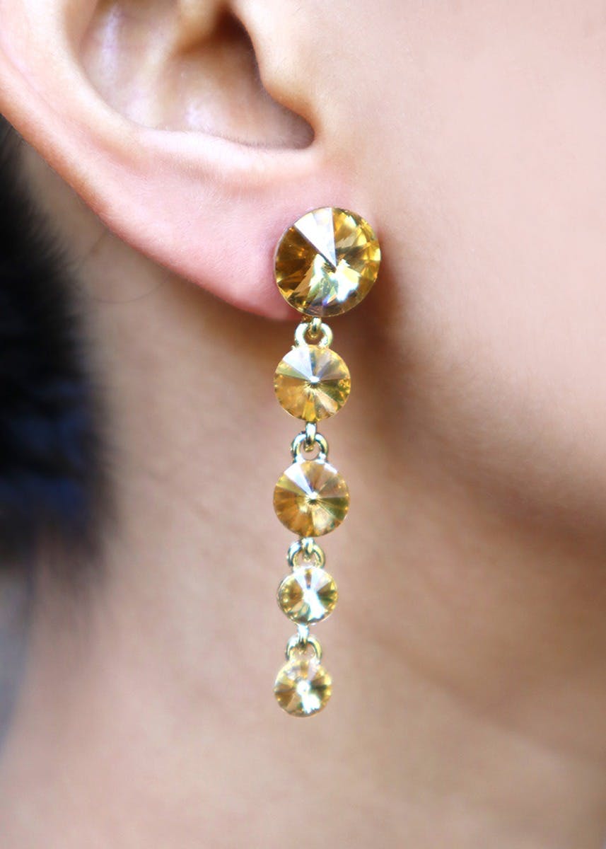 Gold stone deals drop earrings