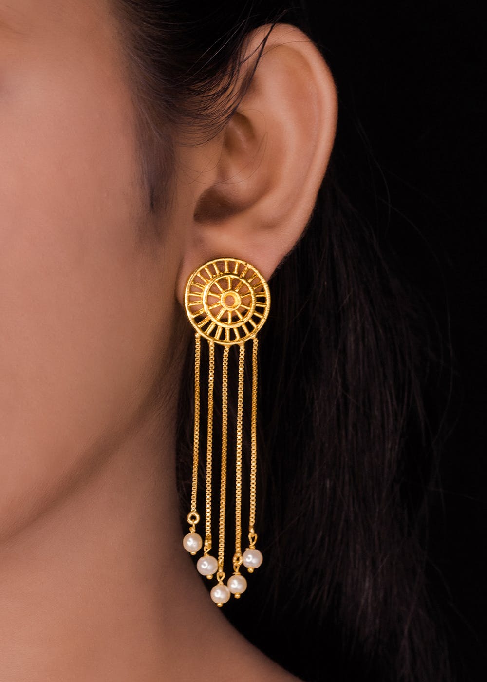 Crochet Dream Catcher Hoop Earrings Gold - The Boot Life, LLC